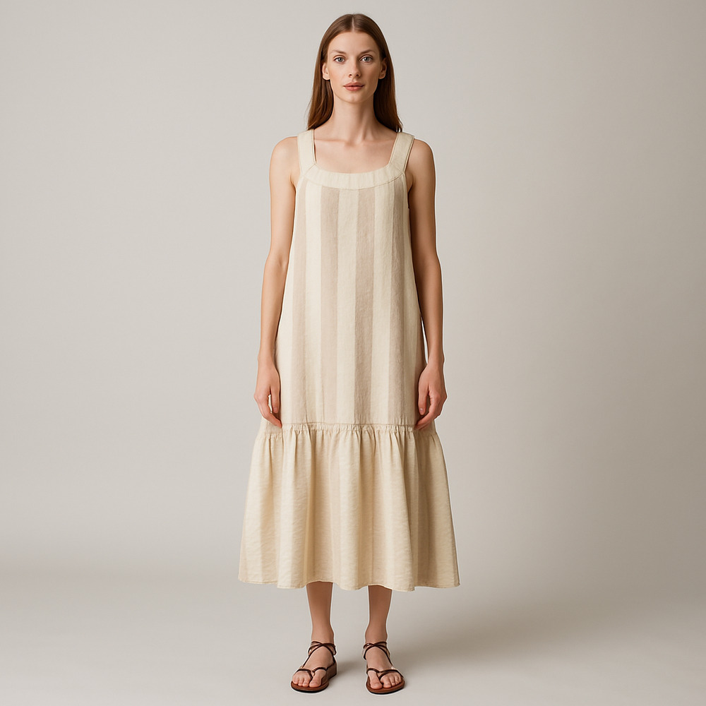 Maeve Dress Women's Size M Beige and White